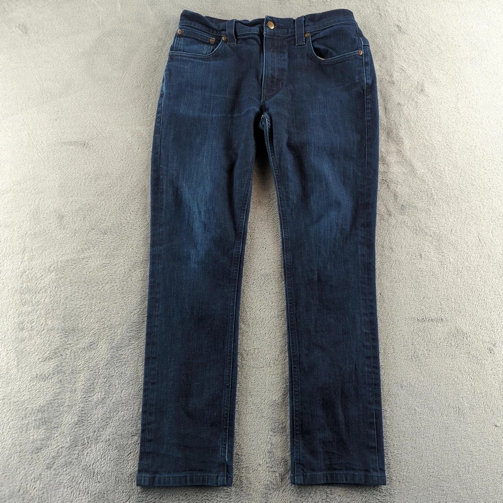 Nudie Jeans Co Jeans Mens 32x28* Dark Blue Slim Straight Organic Denim Italy
